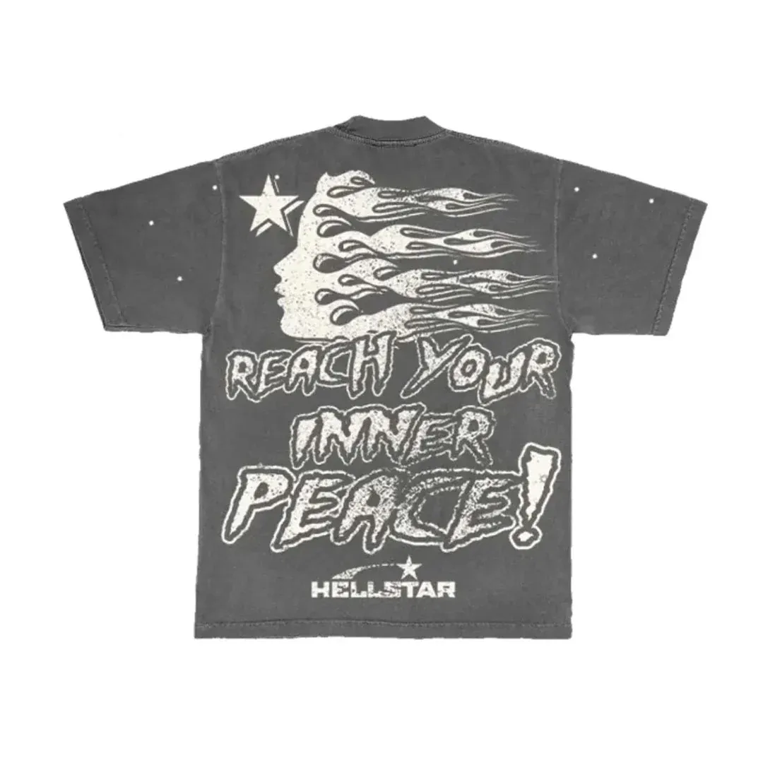 Hellstar Tee 'Reach your inner Peace!' Grey 