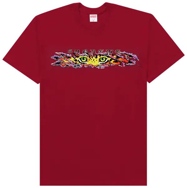 Supreme Tee 'SS22 Eyes', Color: Cardinal Red, Size: S