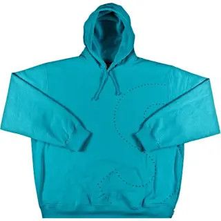 Supreme Hoodie 'SS21 Laser Cut S Logo', Color: Cyan, Size: M