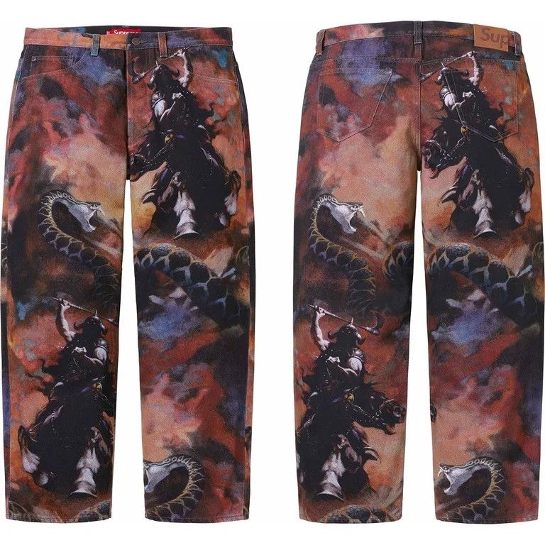 Supreme Jean 'FW24 Frank Frazetta Loose Fit Jean', Color: Multicolor, Size: 32