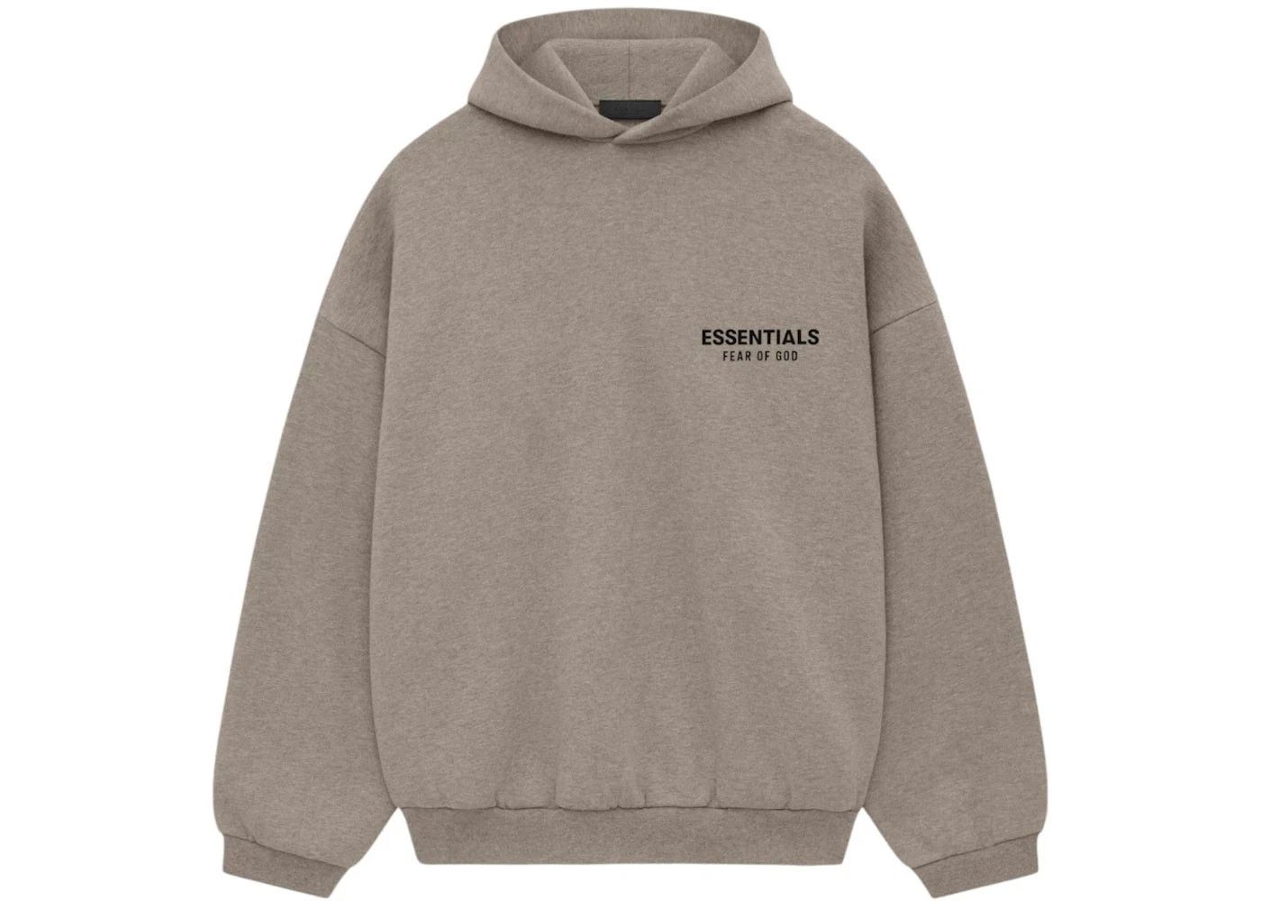 Essentials Hoodie Heather Grey  Front and Back Logo 
