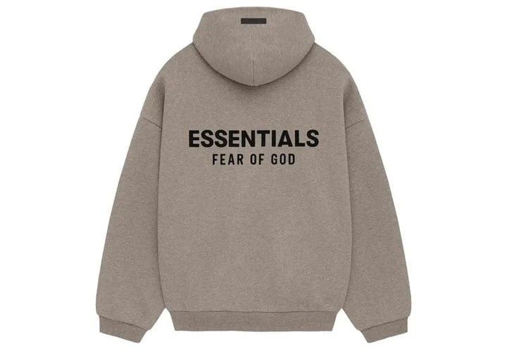 Essentials Hoodie Heather Grey  Front and Back Logo 
