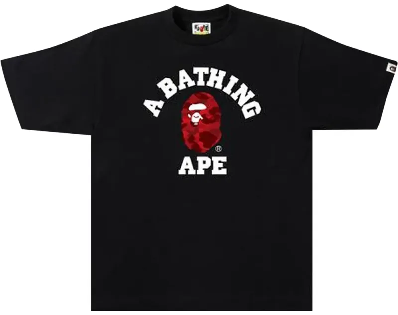 Bape Tee College Red Camo