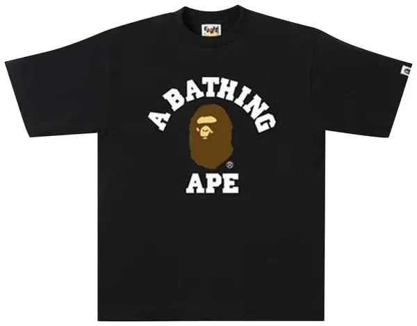 Bape Tee College Brown Bathing Ape Letters-