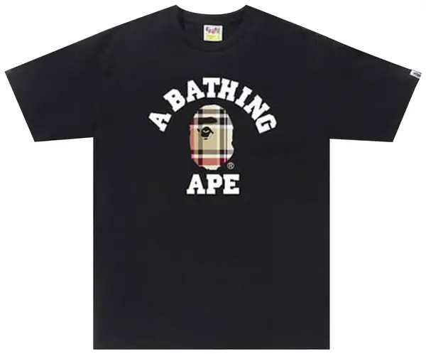 Bape Tee College Burberry | Letters