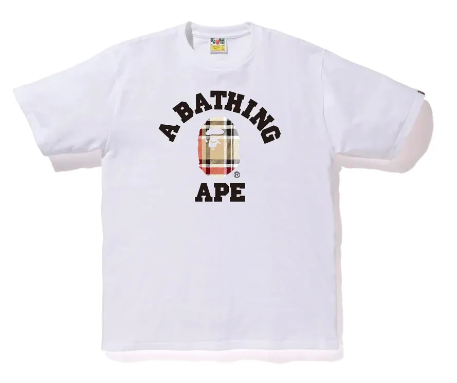 Bape Tee College Burberry | Letters