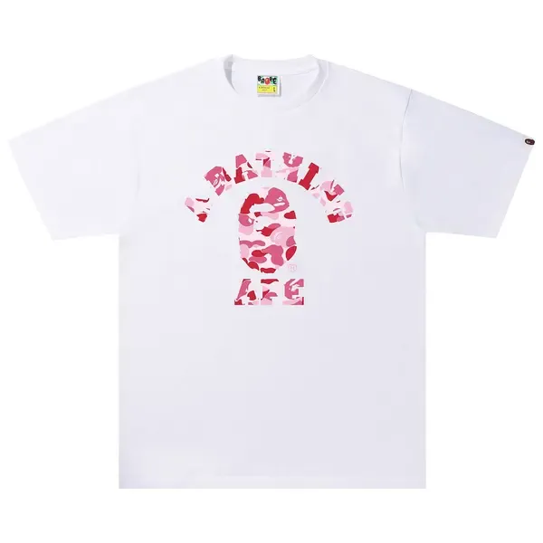 Bape Tee College Pink Camo Tonal Letter