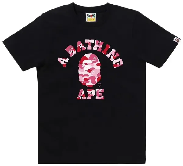 Bape Tee College Pink Camo Tonal Letter