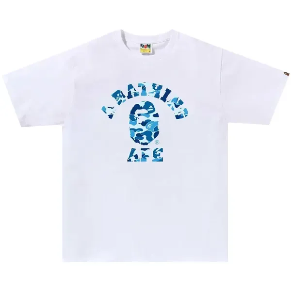 Bape Tee College Light Blue Camo Tonal Letter