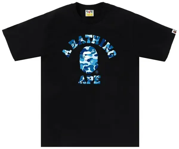 Bape Tee College Light Blue Camo Tonal Letter