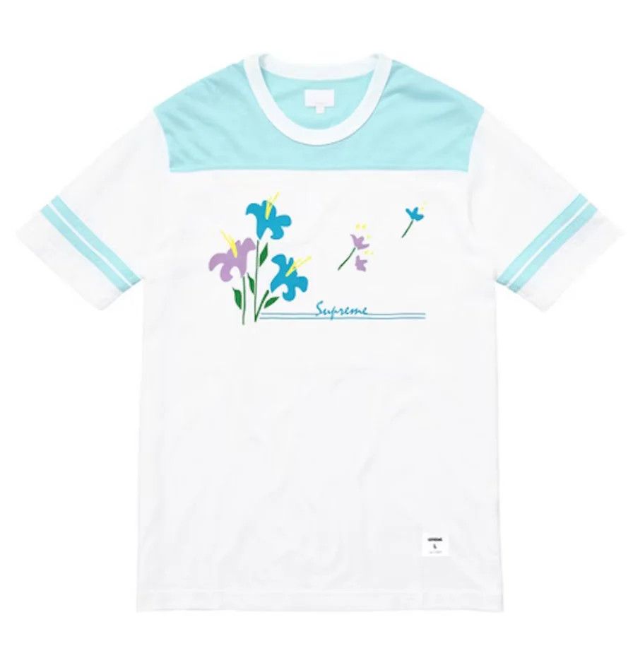 Supreme Flower Football Tee White , Size: XL