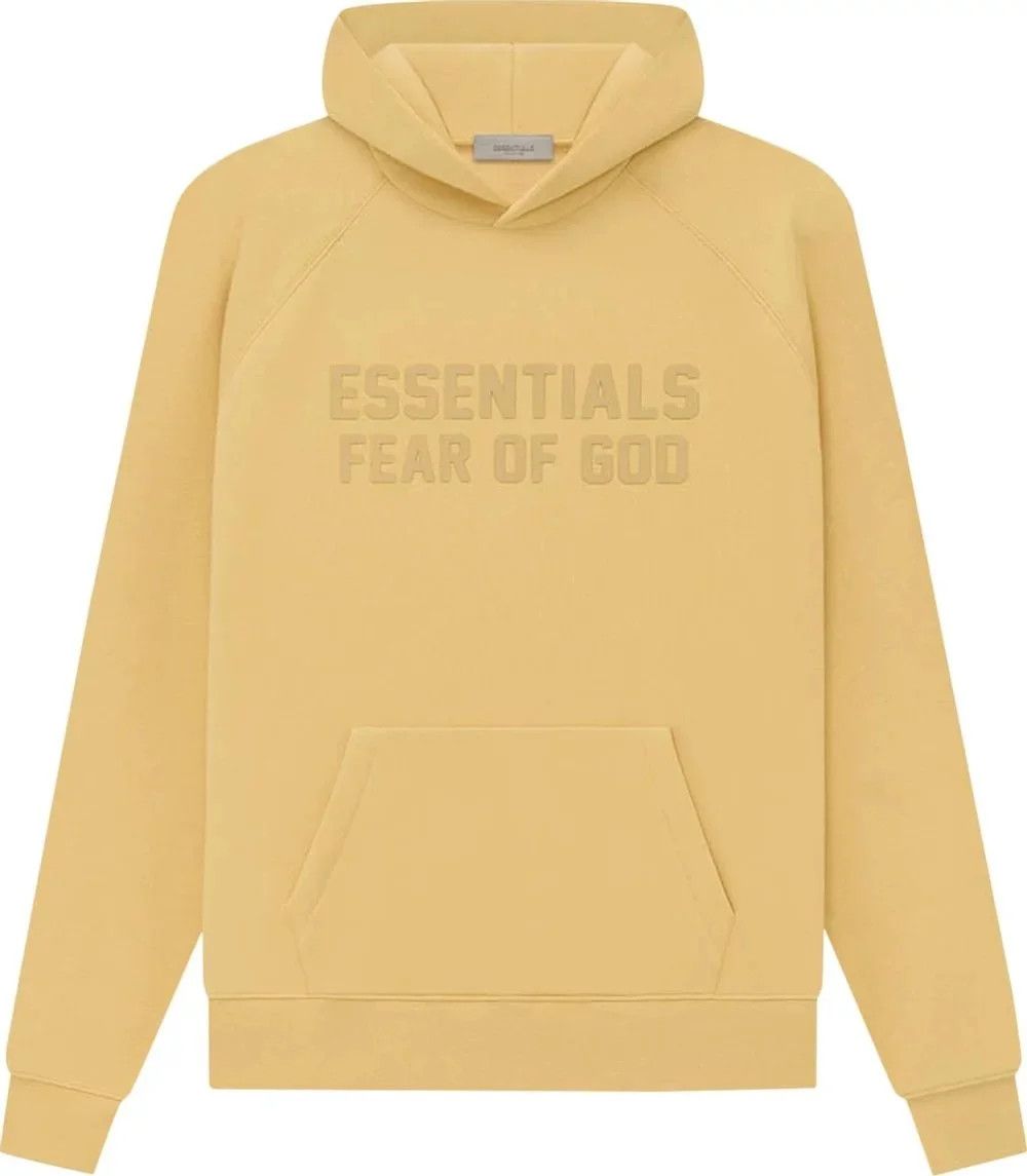Essentials Hoodie Front Logo Sand 