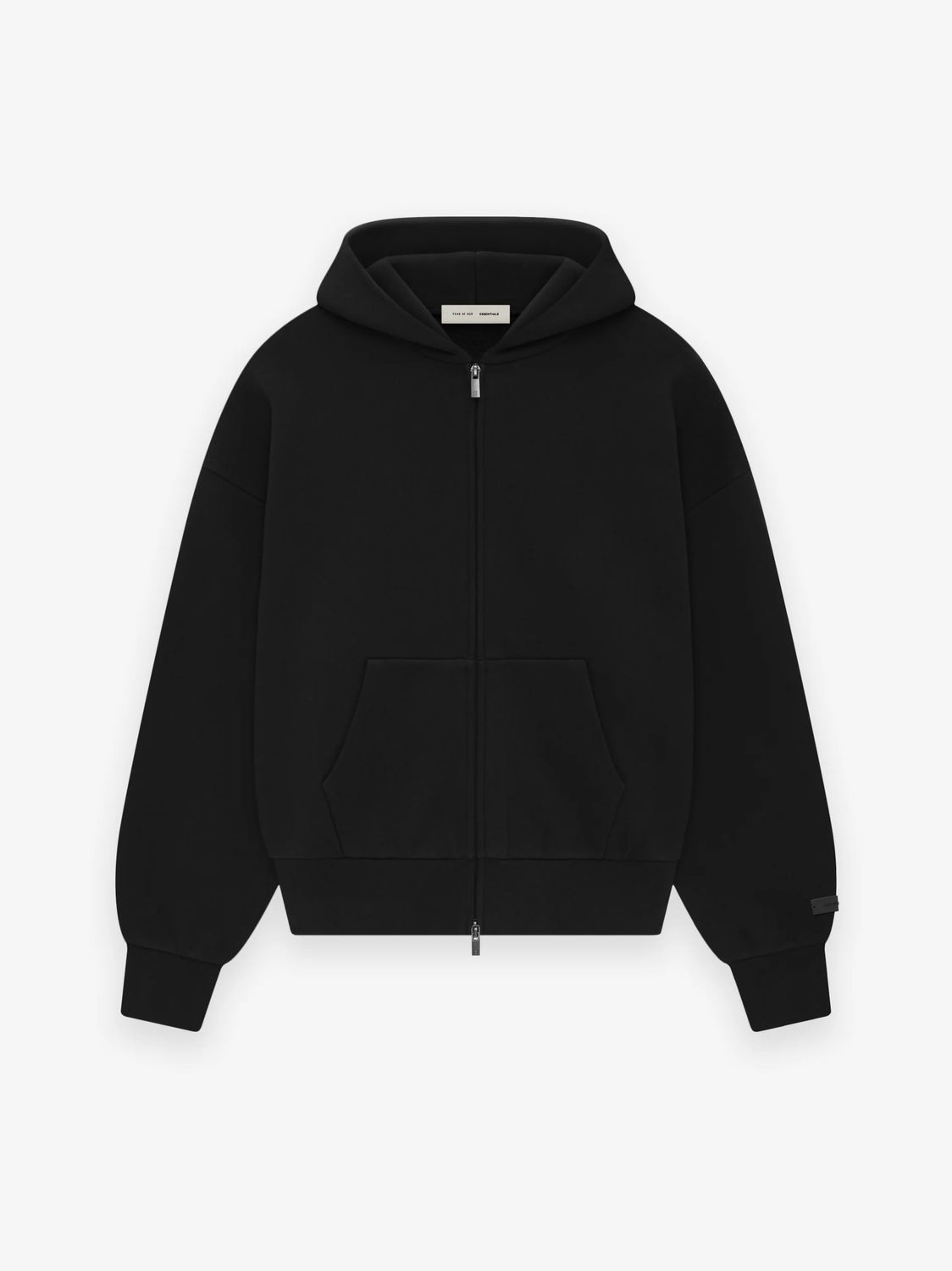 Essentials Zip Up Back Logo 'Black/White' Jet Black, Size: XL