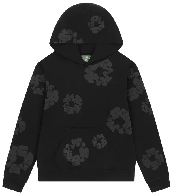 Denim Tears Hoodie Cotton Wreath 'Tonal Black'