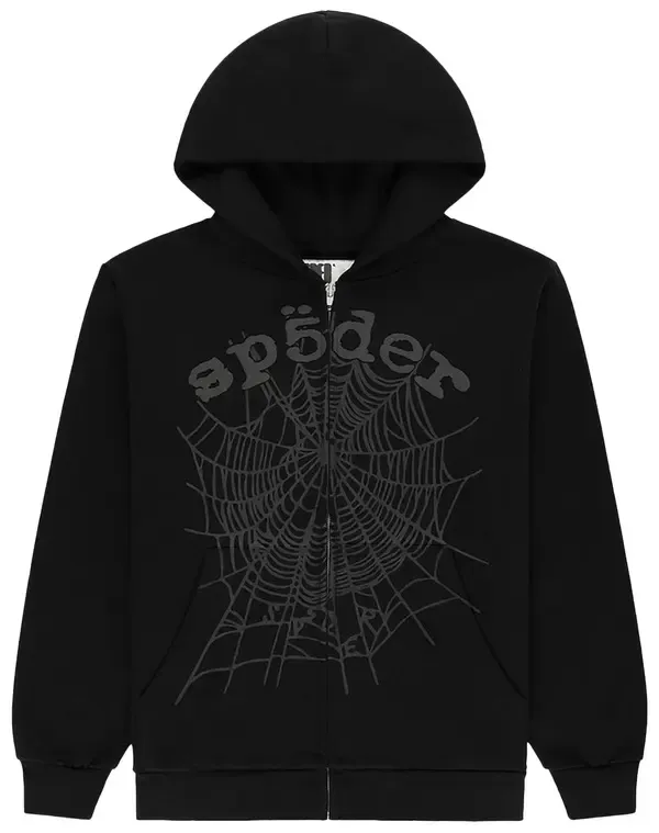 Sp5der Zip Up 'OG Web Phantom V2 Black'