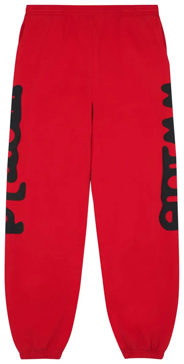 Sp5der Sweatpants 'Beluga Black Worldwide Logo' Red