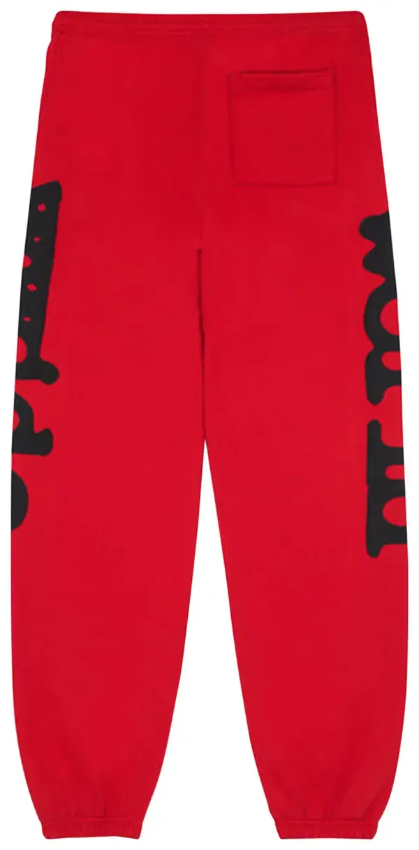 Sp5der Sweatpants 'Beluga Black Worldwide Logo' Red