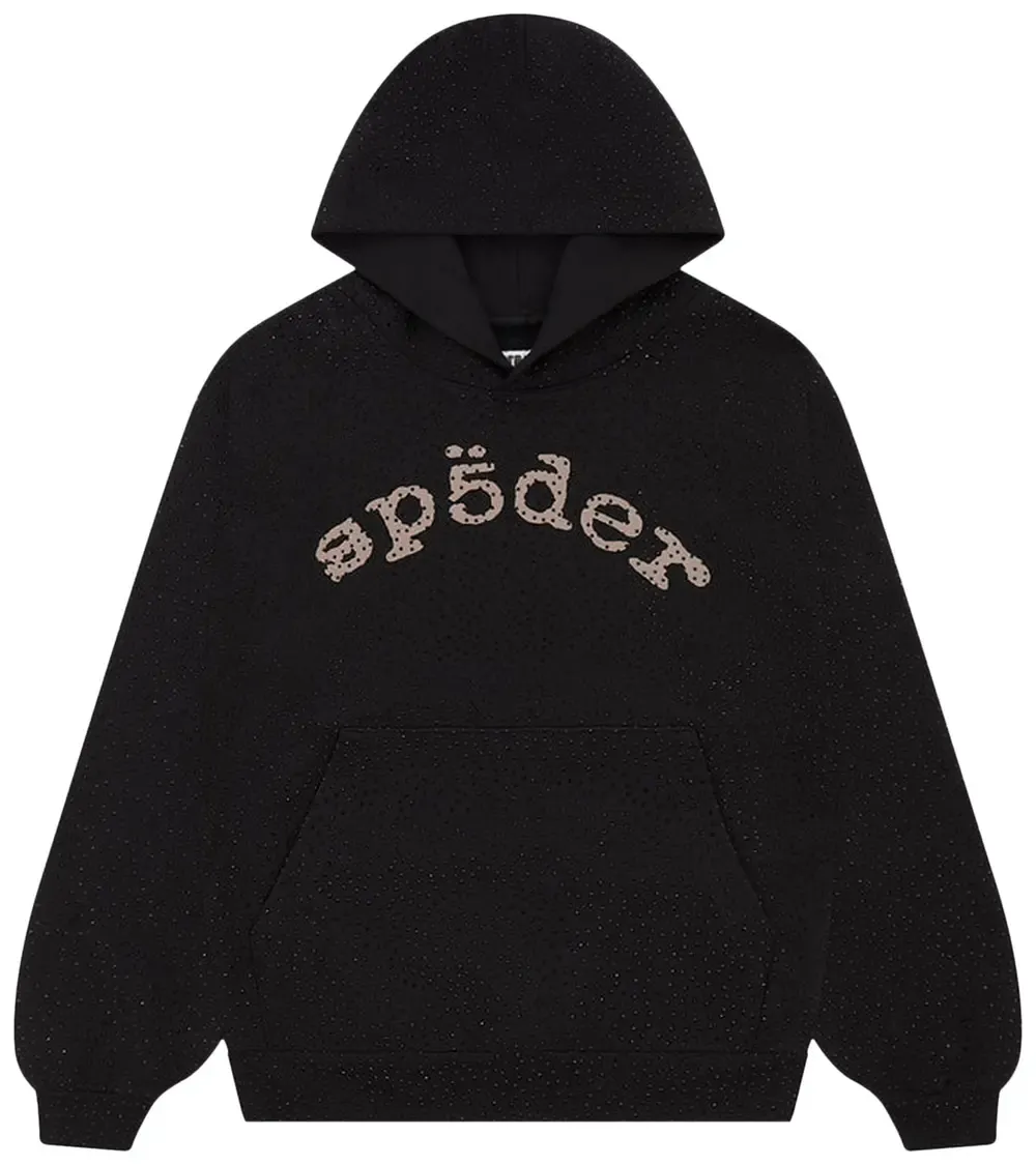 Sp5der Hoodie Rhinestone  'VVS Grey Sp5der Black'
