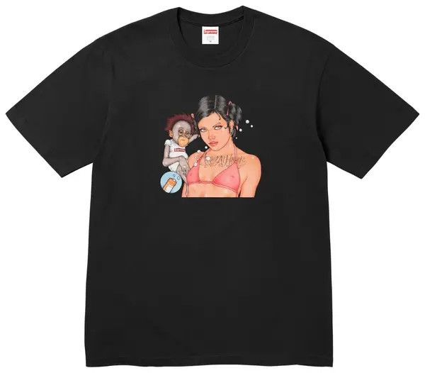 Supreme Tee 'FW25 Angel', Color: Black, Size: S