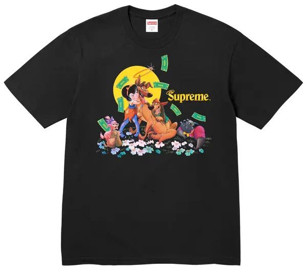 Supreme Tee 'FW25 All Dogs Go To Heaven', Color: Black, Size: M