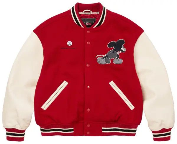 Supreme Varsity Jacket 'FW25 Number (N)ine Mickey Mouse'
