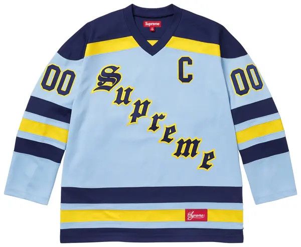 Supreme Hockey Jersey 'FW25 Fire &amp; Ice', Color: Blue, Size: M