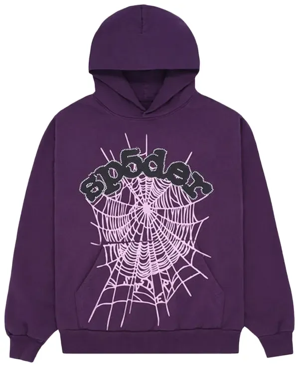 Sp5der Hoodie Rhinestone 'Grape'
