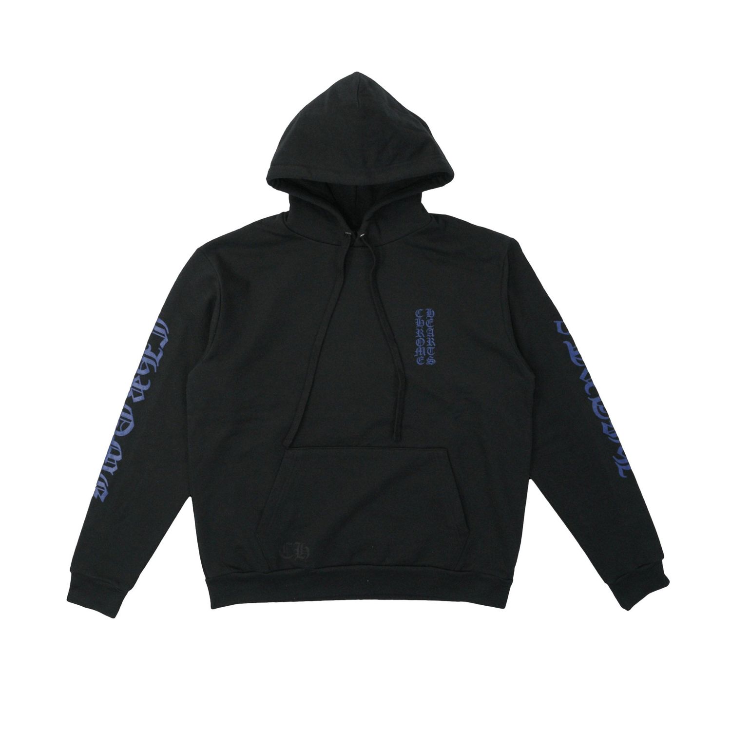 Chrome Hearts Hoodie 'Blue Vertical Logo' Black