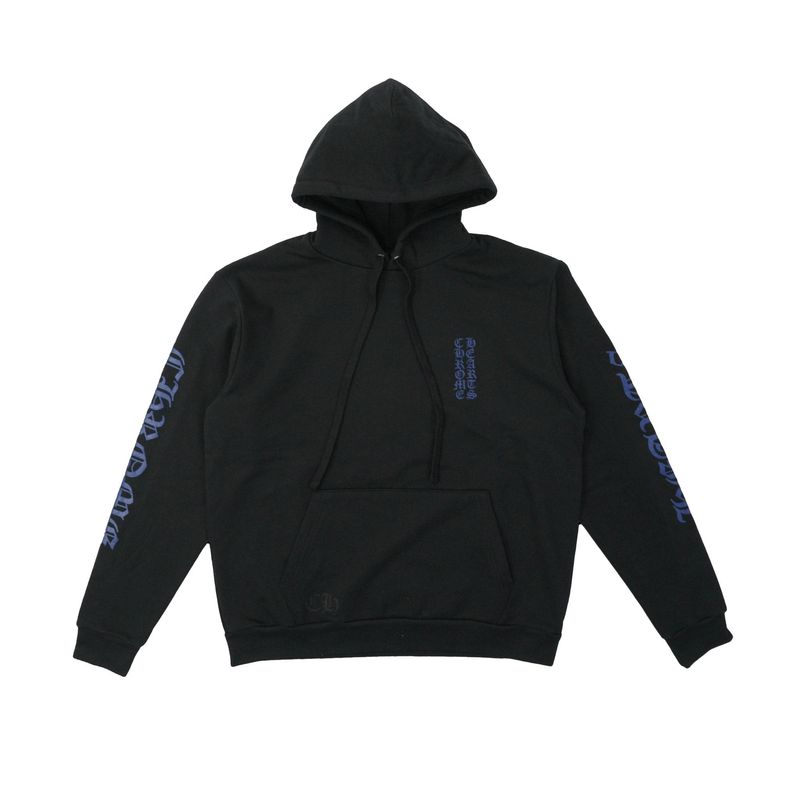 Chrome Hearts Hoodie 'Blue Vertical Logo' Black