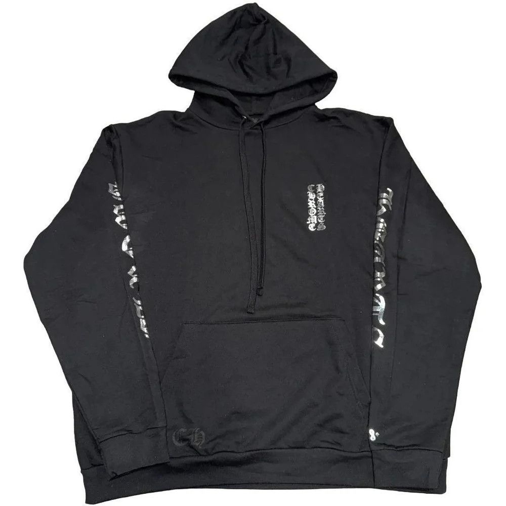 Chrome Hearts Hoodie '1988 Silver Foil Vertical Logo' Black