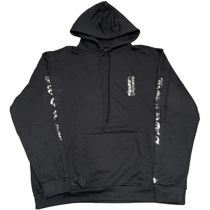 Chrome Hearts Hoodie '1988 Silver Foil Vertical Logo' Black
