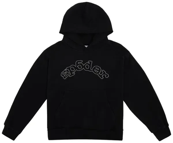 Sp5der Hoodie 'Silver Stencil Black'