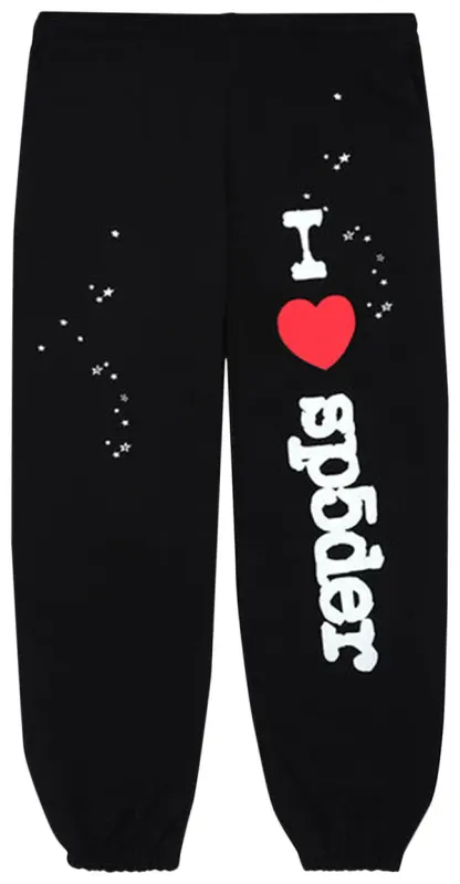 Sp5der Sweatpants 'I Heart Sp5der' Black