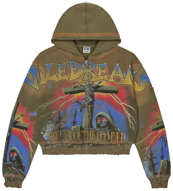 Vale Zip Up 'Valley Of The Damned' | Olive/Multicolor