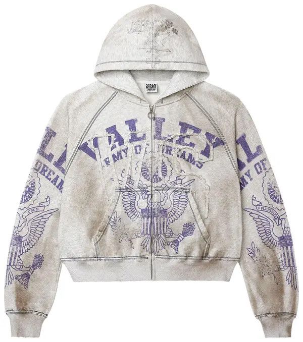 Vale Zip Up Cream 'Eagle Of America Dreams Purple' | 