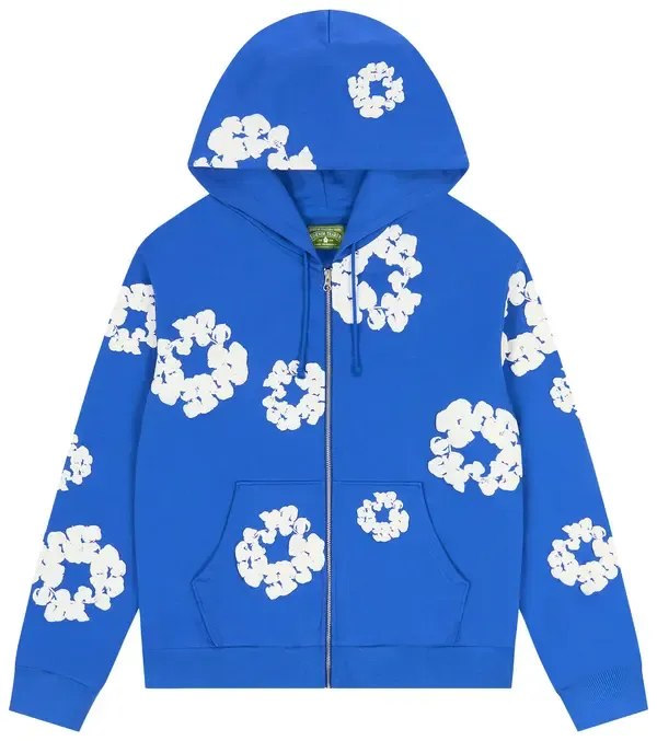 Denim Tears Zip Up Blue 'Cotton Wreath' | 