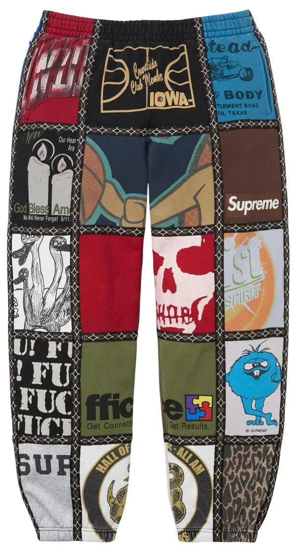 Supreme Sweatpant 'FW25 Number (N)ine Patchwork', Size: L