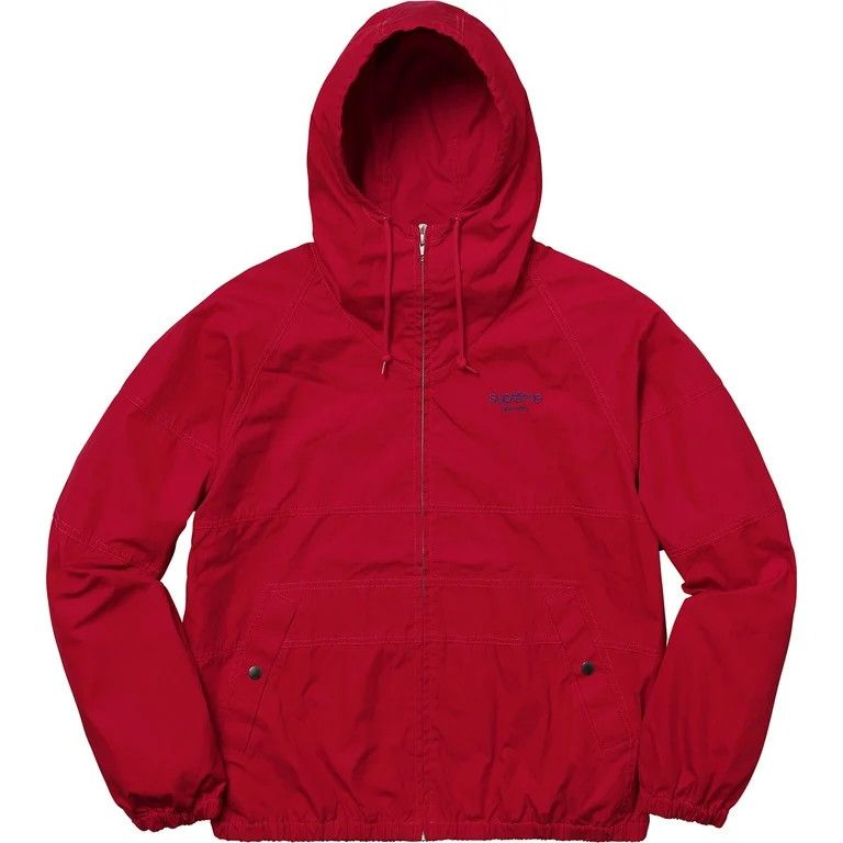 Supreme Zip Up 'SS18 Cotton Raglan', Color: Red, Size: L