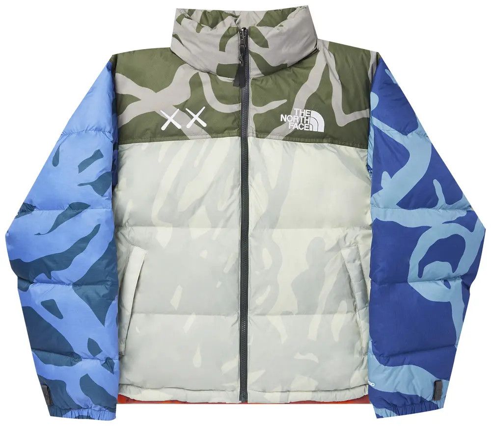USED Kaws x The North Face Retro 1996 Nupste Jacket 'Moonlight Ivory Nupste Print', Size: L