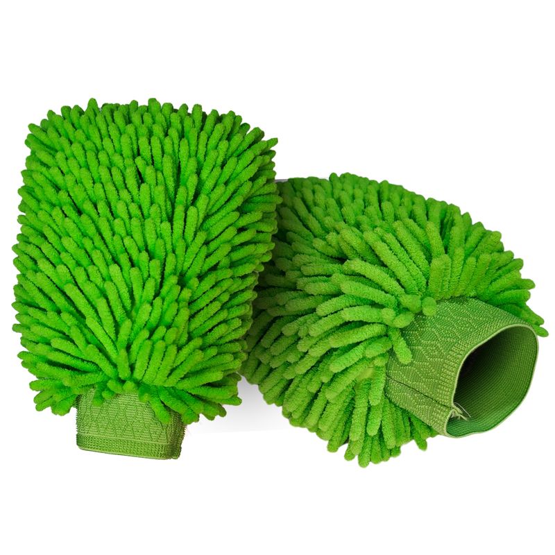 Chenille Microfiber Car Wash Mitt 2 Pack, Premium Super Absorbent Scratch Free