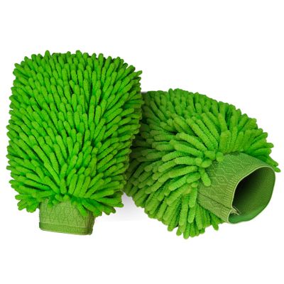 Chenille Microfiber Car Wash Mitt 2 Pack, Premium Super Absorbent Scratch Free