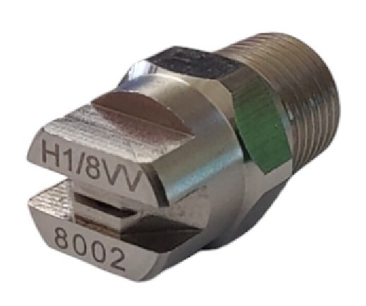 H1/8VV 8002 Stainless Steel Flat Fan Spray Nozzle, 1/8 NPT Male Thread