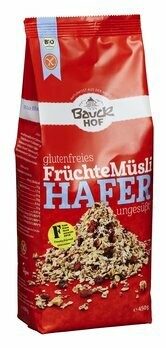 Hafer Müsli Früchte, ungesüßt, glutenfrei, 450 g Hafer Müsli Früchte, ungesüßt, glutenfrei, 450 g