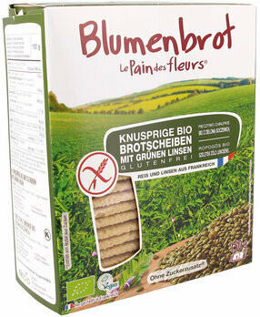 Knusprige Bio grüne Linsen-Schnitten, 150 g Knusprige Bio grüne Linsen-Schnitten, 150 g