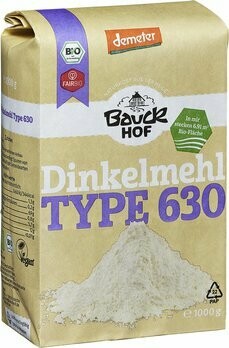 Dinkelmehl Hell Type 630 demeter, 1 kg Dinkelmehl Hell Type 630 demeter, 1 kg