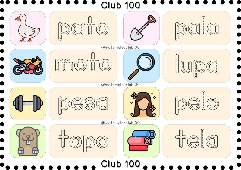 Fichas para leer y unir con su imagen