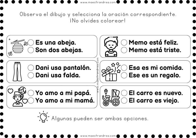 Selecciona la oración correcta