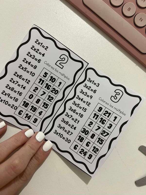 Mini libritos tablas 2 al 13