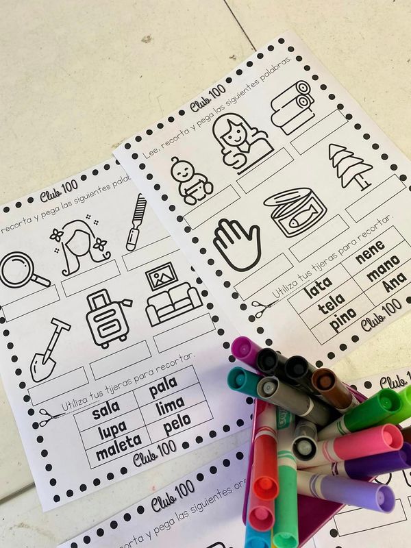 Lectura de palabras y oraciones: sílabas simples