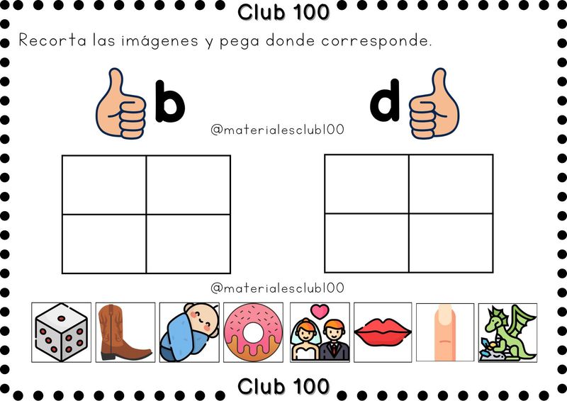Ejercicios para practicar la letra b y d